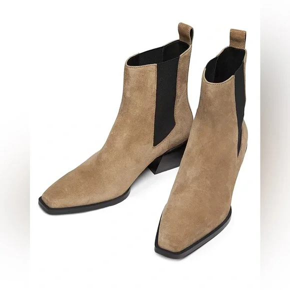Rag & Bone Joni Tan Suede Ankle Boots Size 10 - Picture 2 of 3